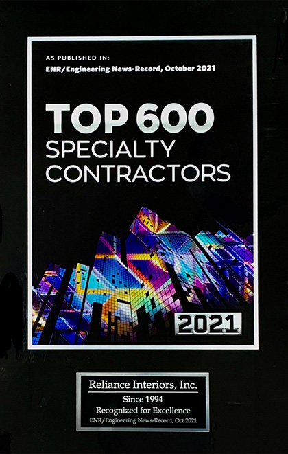 Walls & Ceilings Top Specialty Contractor Awards